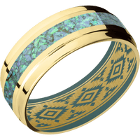 14K Yellow Gold + Polish , Polish Finish + Northern Lights