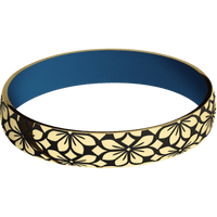 10K Yellow Gold + Polish Finish + Ridgeway Blue