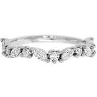 14K White Gold band with 6 Round and 5 Marquise Lab Grown Diamond having TCW-.68