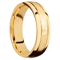 10K Yellow Gold + Hammer , Polish Finish