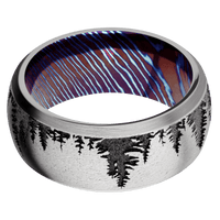 Titanium + Stone , Satin Finish + Titanium Damascus