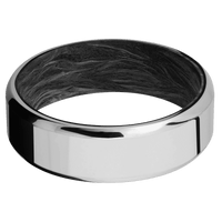 10K White Gold + Polish , Polish Finish + Forged Carbon Fiber
