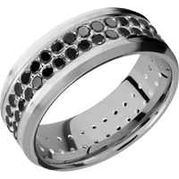 10K White Gold + Hammer , Satin Finish