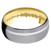 Tantalum + Crosssatin , Satin Finish + 10K Yellow Gold