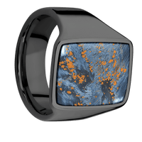 Large Rectangle signet ring (20x14.5mm) in Zirconium, with a Wide style band, a Pietersite inlay.