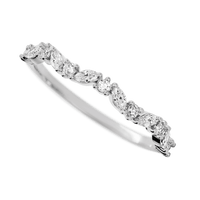 14K White Gold band with 8 Round and 7 Marquise Lab Grown Diamond having TCW-.33