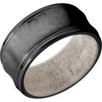 Zirconium + Hammer , Polish Finish + Antler