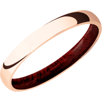 14K Rose Gold + Polish Finish + Blood Wood