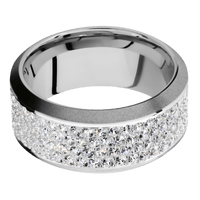 14K White Gold + Polish , Sand Finish