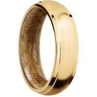 10K Yellow Gold + Satin , Polish Finish + Whiskey Barrel