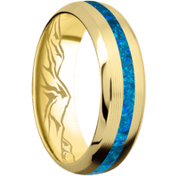 14K Yellow Gold + Machine , Polish Finish