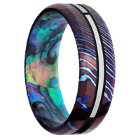 Titanium Damascus + Polish , Polish Finish + Abalone