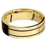 14K Yellow Gold + Machine Finish