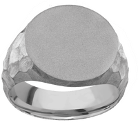 Large Circle signet ring (18mm) in Titanium, with a Wide style band.