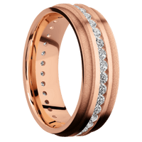 18K Rose Gold + Anglesatin , Sand Finish