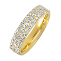 14K Yellow Gold band with 55 Round Lab Grown Diamond having TCW-.82