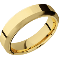 14K Yellow Gold + Polish , Satin Finish