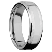 14K White Gold + Hammer , Polish Finish
