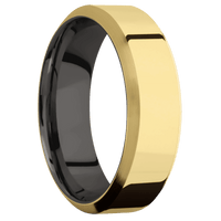 10K Yellow Gold + Polish , Satin Finish + Tantalum Noir
