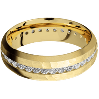 10K Yellow Gold + Hammer , Bead Finish