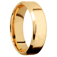 10K Yellow Gold + Hammer , Polish Finish