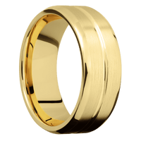 14K Yellow Gold + Polish , Satin Finish