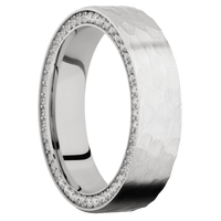 14K White Gold + Hammer Finish