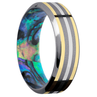 Tantalum + Sand , Polish Finish + Abalone