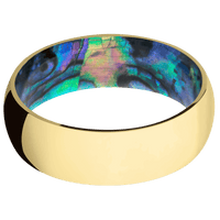 14K Yellow Gold + Polish Finish + Abalone