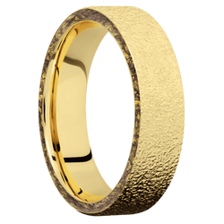 14K Yellow Gold + Stipple Finish