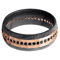 18K Rose Gold + Rock Finish + Dark Grey
