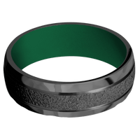 Zirconium + Stipple , Rockpolish Finish + Green