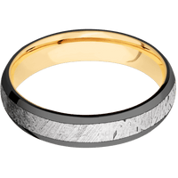 Zirconium + Polish Finish + 14K Yellow Gold
