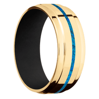 22K Yellow Gold + Polish , Polish Finish + Black