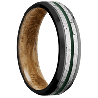 Zirconium + Polish , Satin Finish + Whiskey Barrel