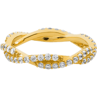 14K Yellow Gold band with 60 Round Lab Grown Diamond having TCW-.9