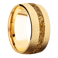 14K Yellow Gold + Stipple Finish