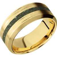 10K Yellow Gold + Treebarkh , Satin Finish