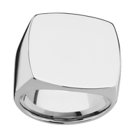 Extra Large Cushion signet ring (22x22mm) in Titanium, with a Wide style band.