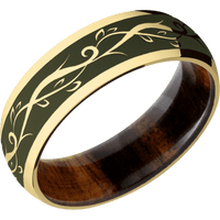 10K Yellow Gold + Polish Finish + Desert Iron Wood