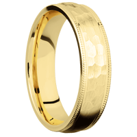 10K Yellow Gold + Hammer Finish