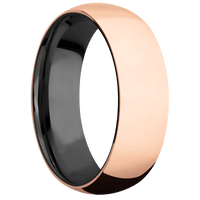 14K Rose Gold + Polish Finish + Zirconium