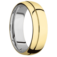 14K Yellow Gold + Polish , Polish Finish + Titanium