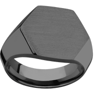 Large Hexagon signet ring (18.5x16mm) in Zirconium, with a Wide style band.