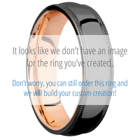 Zirconium + Polish Finish + 10K Rose Gold