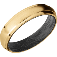 10K Yellow Gold + Satin , Polish Finish + Forged Carbon Fiber