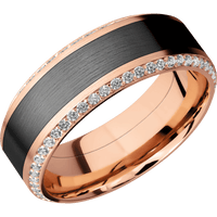 14K Rose Gold + Satin , Polish Finish