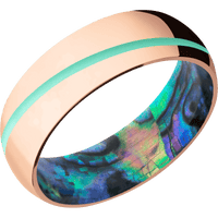 14K Rose Gold + Polish Finish + Abalone