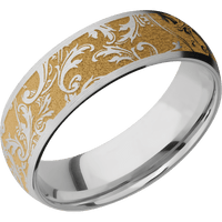 14K White Gold + Satin Finish + 18K White Gold
