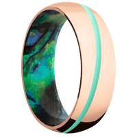14K Rose Gold + Polish Finish + Abalone